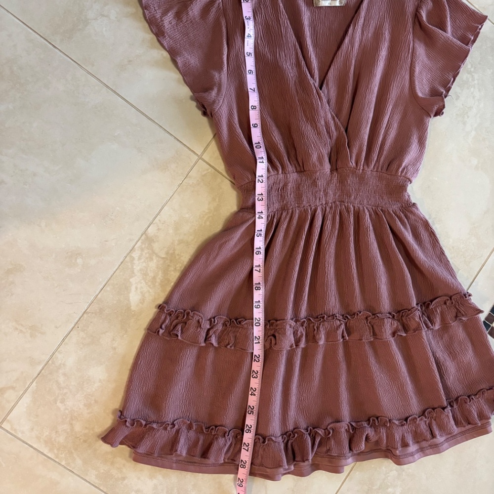 Altar'd State Dusty Rose Milkmaid Short Dress Sz XS - Picture 9 of 12